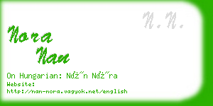 nora nan business card
